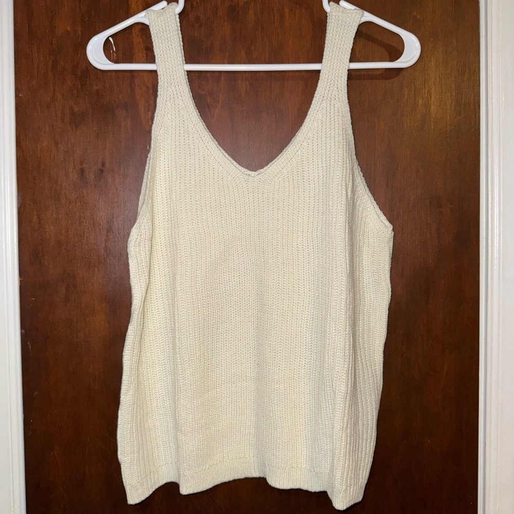 Cream Knit Tank Top